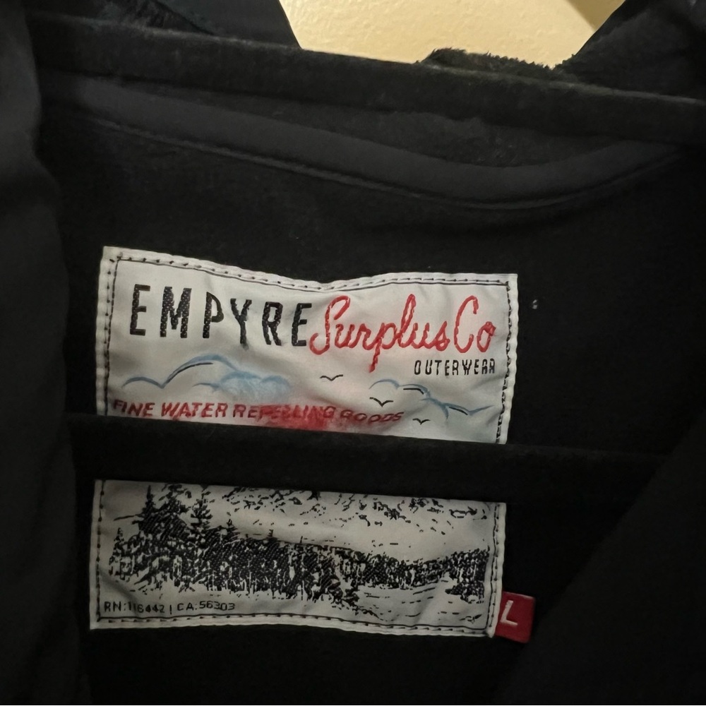 Empyre Surplus Co Windbreaker Men’s L Black Full Zip Water Repelling Jacket - Picture 5 of 8